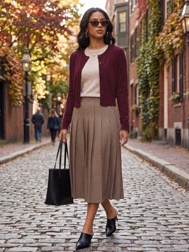 Image of LETDIOSTO Cropped Cardigan Bolero Shrug for Women, Button Down Long Sleeve Knit Sweater for Dresses,for Jeans, XS to XL