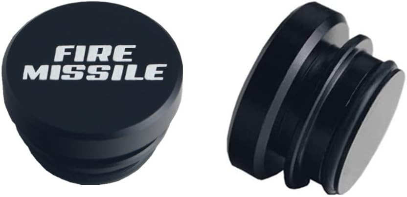 DEWHEL Universal Fire Missile Cigarette Lighter Plug Cover Aluminum For Standard 12V (Fire Missile Black)