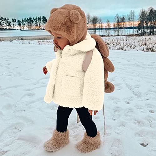Kids Girls Fleece Jacket Long Sleeve Lapel Collar Button Thick Windproof Coat Winter Warm Cute Top with Pocket4