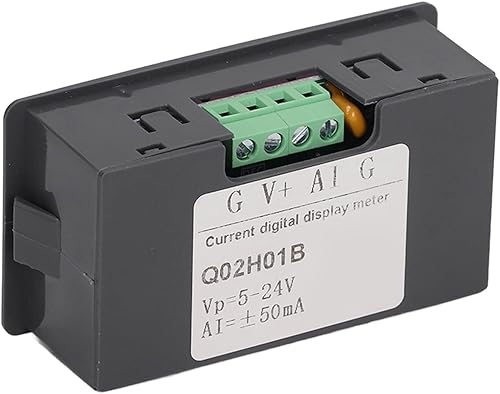 Miniatura 8 de Q02H01B Medidor de corriente, pantalla digital, 4 dígitos, pequeño multifunción, medidor de energía para señal analógica, 50 mA, negro