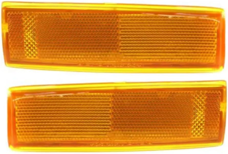 For 1982-1993 Chevy S10 Pair Driver and Passenger Side Turn Signal/Side Marker Light Lens and Housing Only GM2551108 GM2550116 - Replaces 929918 929917 ;