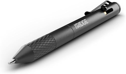 Miniatura 1 de The Ridge Bolígrafo Bolt Action  Instrumento de escritura compacto retráctil de metal  Agarre texturizado y recambio presurizado interno  Aluminio