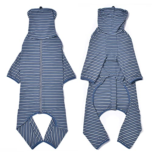 Koogal Dog Pajamas For Large Dogs，Four Feet Dog Lightweight Pajamas,Large Dog Jumpsuit，Dog Surgical Recovery Rajamas，Stylish Pjs Costume For Giant Large Medium Dogs(Blue Stripe,6Xl) #TOP2
