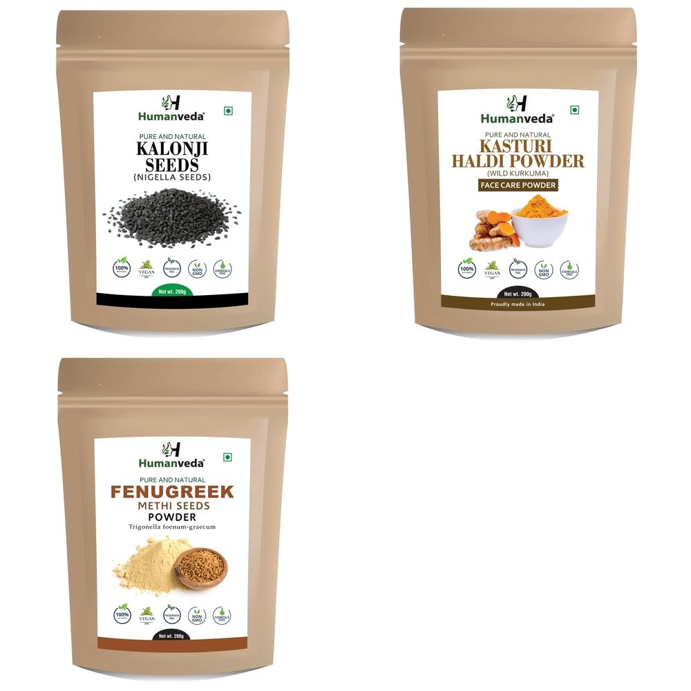 Kalonji Kasturi Haldi Methi Ayurvedic Product Blend for Nourishment, Cleansing, Shine, Strength and Healthy Looking Wellness Imunity Booster-picture-51