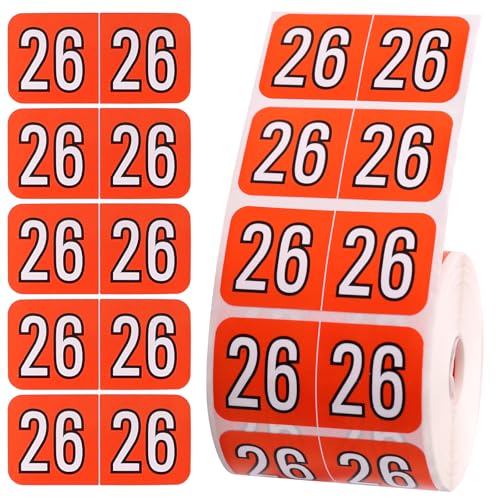 500pcs 2026 Year Stickers, 3/4x1-1/2 Inch File Folder Labels (Red)