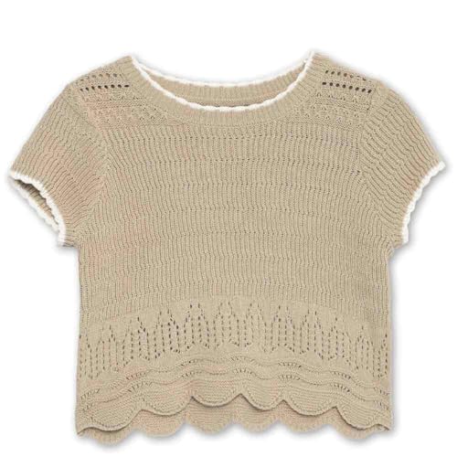 Speechless Girls' Short Sleeve Scalloped Edge Crochet Top3