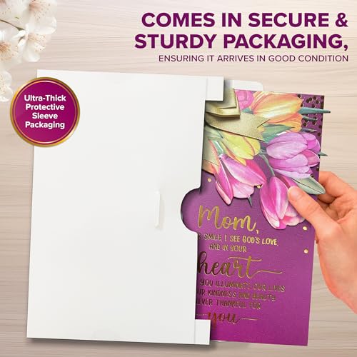 Decorably-Gold-Foiled-5x7in-Individual-Religious-Mothers-Day-Cards-for-Mom-with-Vibrant-Tulip-Cutout-Gold-Ribbon-and-Die-Cut-Heart-Charm-Card-Set-with-Envelope-and-Stickers-Printed-Message-Inside Decorably Gold Foiled 5x7in Individual Religious Mothers Day Cards for Mom with Vibrant Tulip Cutout Gold Ribbon and Die Cut Heart Charm Card Set with Envelope and Stickers Printed Message Inside