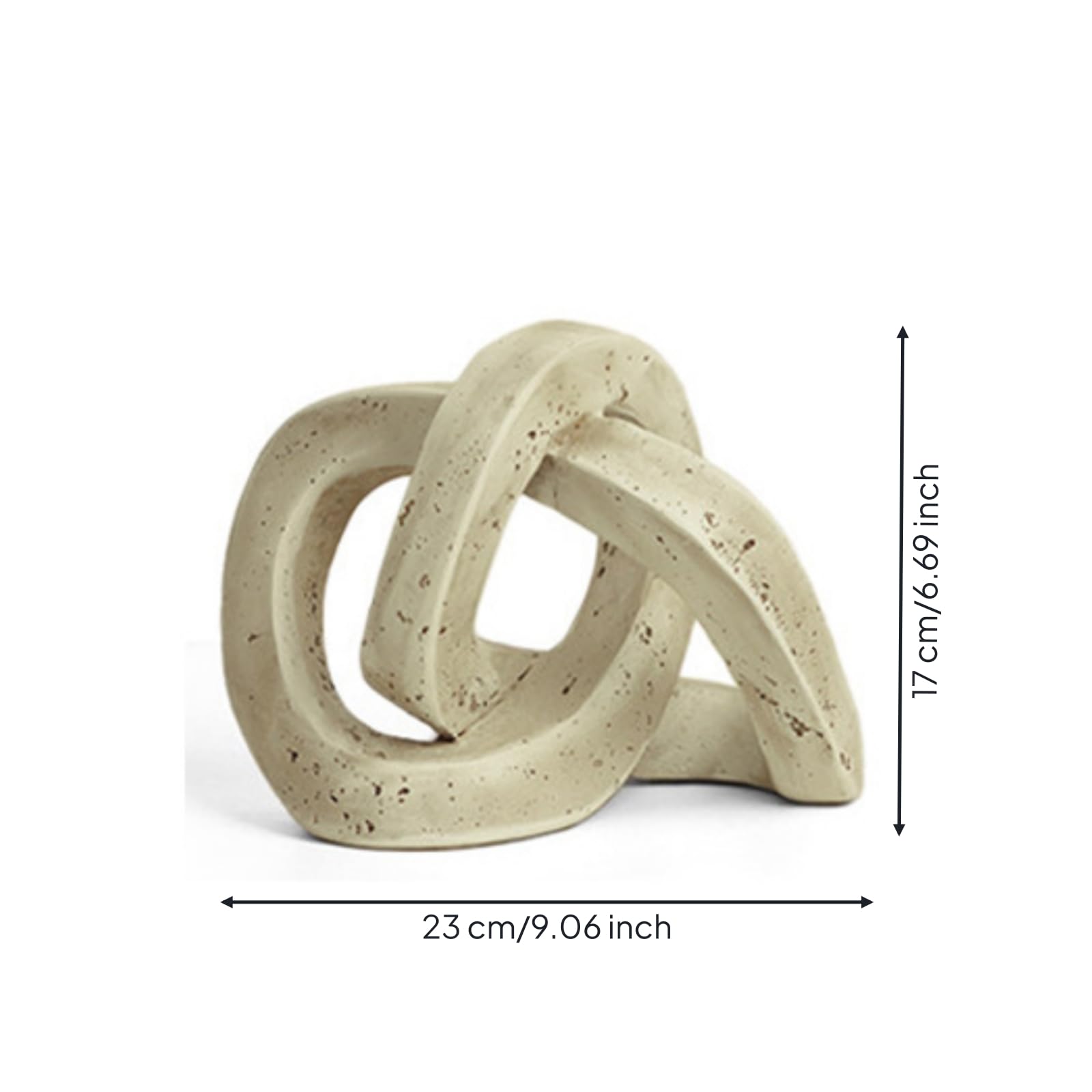 Escultura de Arte Abstracto Escultura Ornamento Hogar Estatuilla Figura con Lazo Orgánico y Superficie Texturada Adecuada para Dormitorio Salón Mesa, Pequeño - 23 13.8 17cm
