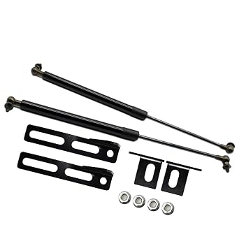 Lift Supports for Toyota Highlander Kluger (XU50) 2014-2019 Front Bonnet Hood Modify Carbon Fiber Gas Charged Shock Dampers Spring Struts Bar (2 PCS) (Normal Black)