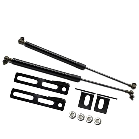 Lift Supports for Toyota Highlander Kluger (XU50) 2014-2019 Front Bonnet Hood Modify Carbon Fiber Gas Charged Shock Dampers Spring Struts Bar (2 PCS) (Normal Black)