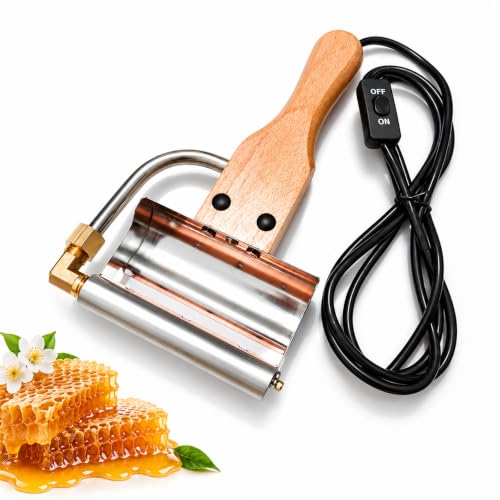 Elektrischer Honigdeckelentferner, Elektrische Honigschleuder Mit Breiter Metallklinge, Holzgriff Und EIN-/ausschalter, Imkereigerät Zum Entfernen Von Wachsdeckeln Von Honigwaben