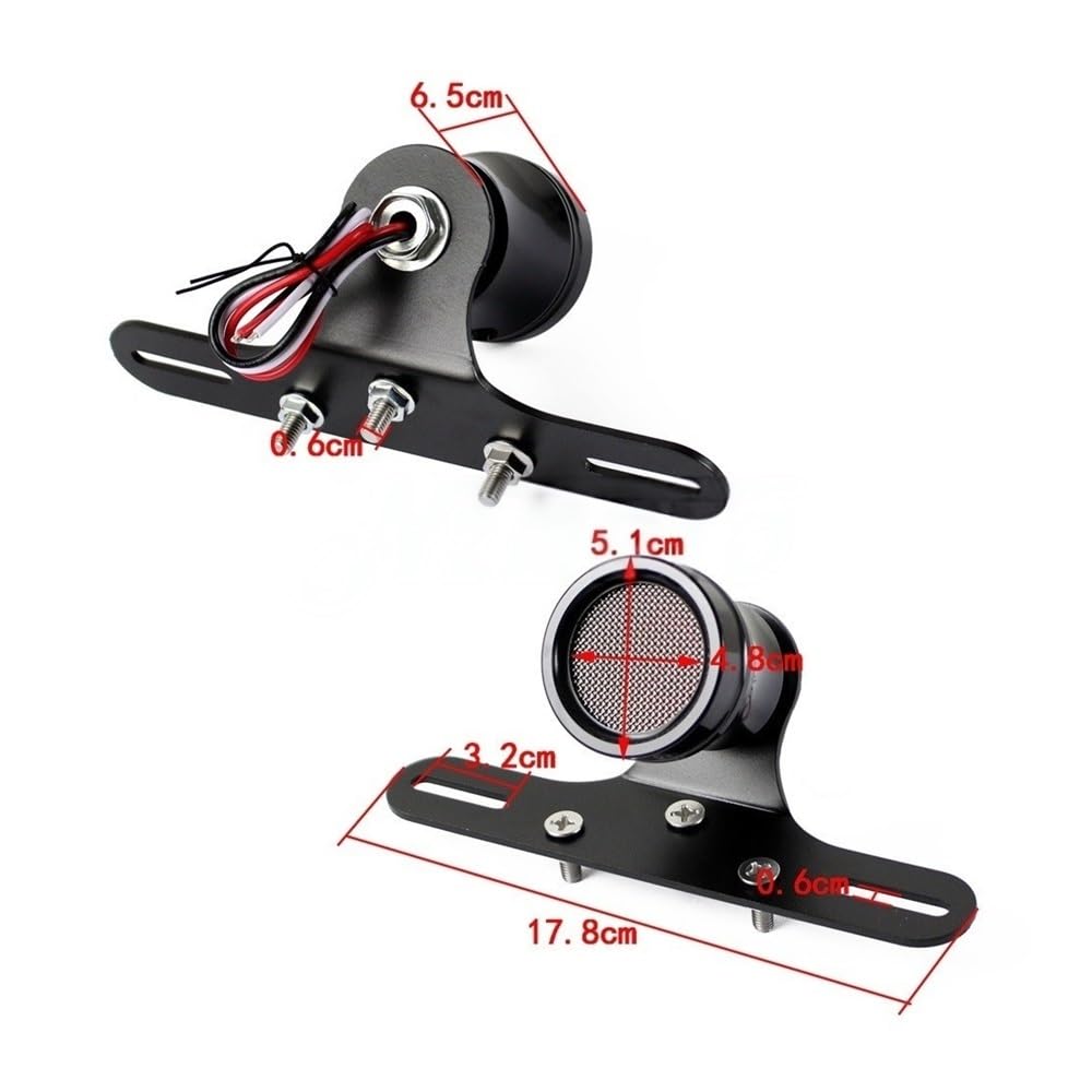 Fanale Posteriore Moto Stop Luce Motocicletta In Ottone Per Fanale Posteriore A LED Personalizzato Per Cafe Per Scrambler Griglia A Maglie Lampada Stop Freno Con Luce Targa