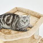 Pesofer Cat Tree Multi Level Cat Tower with Sisal-Covered Scratching Posts, Kitty Playhouse and Large Top Perch Beige