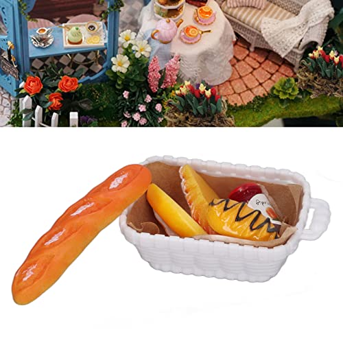 5 Conjuntos de Miniaturas de Casa de Bonecas Simulação de Comida Ketchup Garrafa Pão Mini Brinquedos