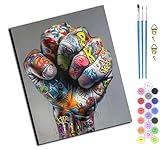 WANGXIAO Pintar por Numeros Adultos,DIY Pintura por Números,Kit de Pintura al óleo de Lienzo DIY para con Pinceles,40 x 50cm,Grafiti de Tekken,Sin marco
