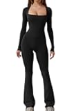 Jumpsuits for Women Square Neck Wide Leg Full Length Romper Playsuit
