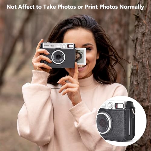 Funda para cámara Instax Mini EVO de PU cuero negro miniatura 5