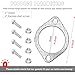 Wevdn 2 PCS Car Exhaust Gasket, 3 Inch 2-Bolt Exhaust Pipe Flange Gasket Replacement with 4 Screws, High Temp Exhaust Gasket for Headers Turbo Catback Axleback, Car Accessories