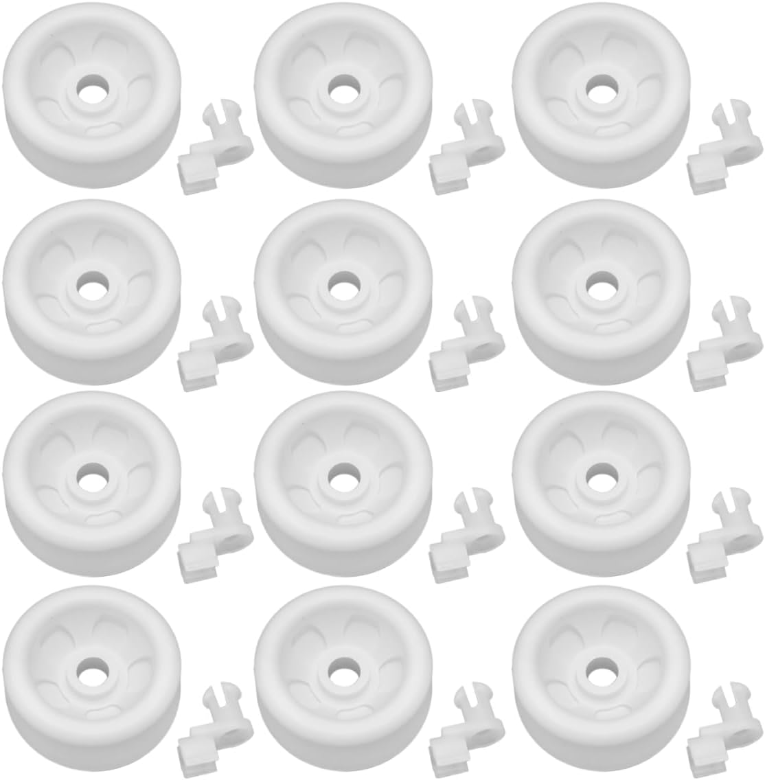 RATION WD12X271 for GE Dishwasher Lower Front Rack Roller + Axle 12 Pack