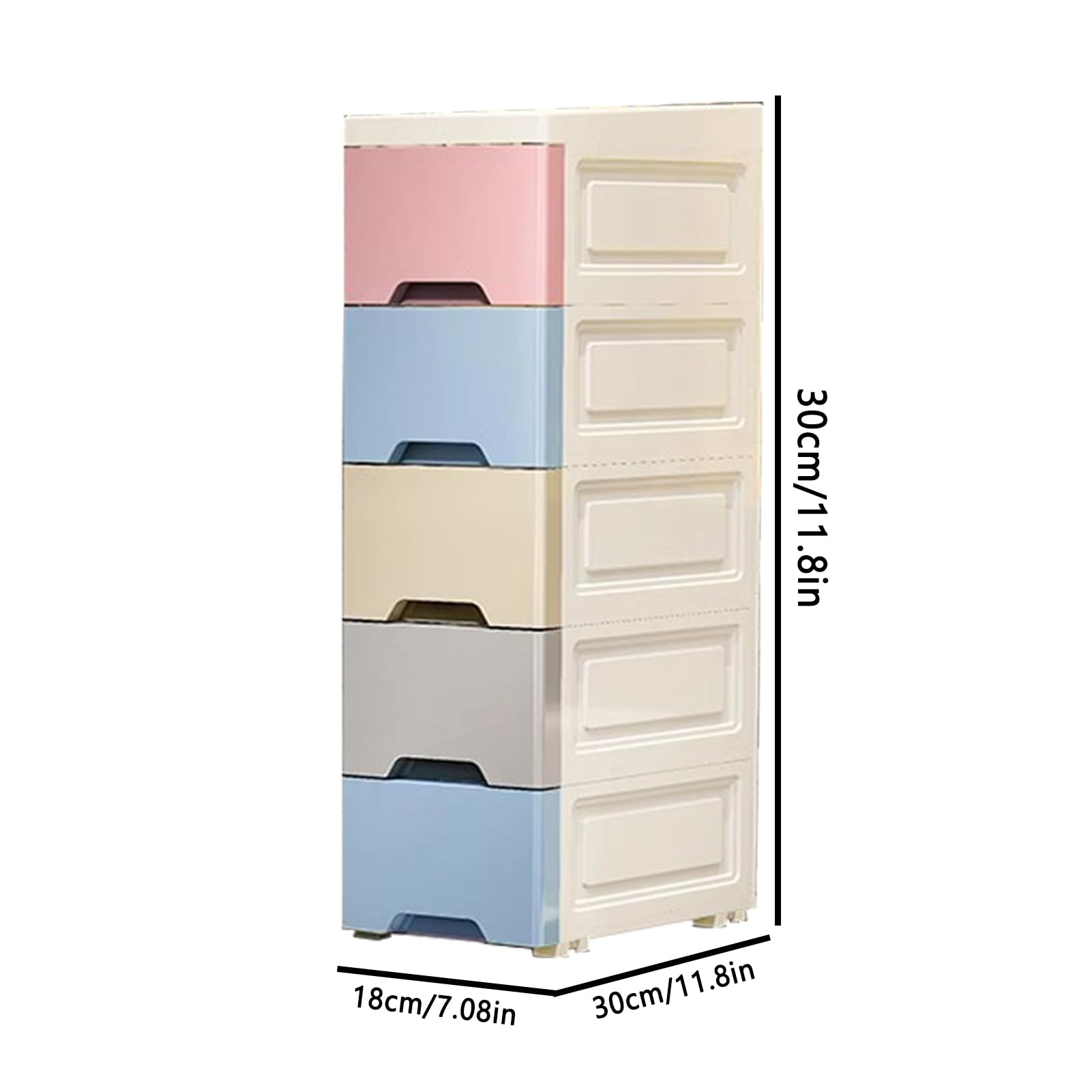 Générique Bodenschrank für Badezimmer, schmal, für Küche mit Rollen | vertikaler Organisatorturm mit 5 Schubladen, für Haus, Büro, Schlafzimmer