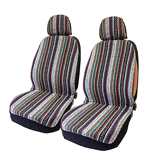 myoseya シートカバー 汎用 カーシートカバー 車シートカバー 前席 メッシュ 通気 防汚 レトロ 上品 おしゃれ バケットシート 自動車 乗用車 車用 カー用品 2個 01_グレーA