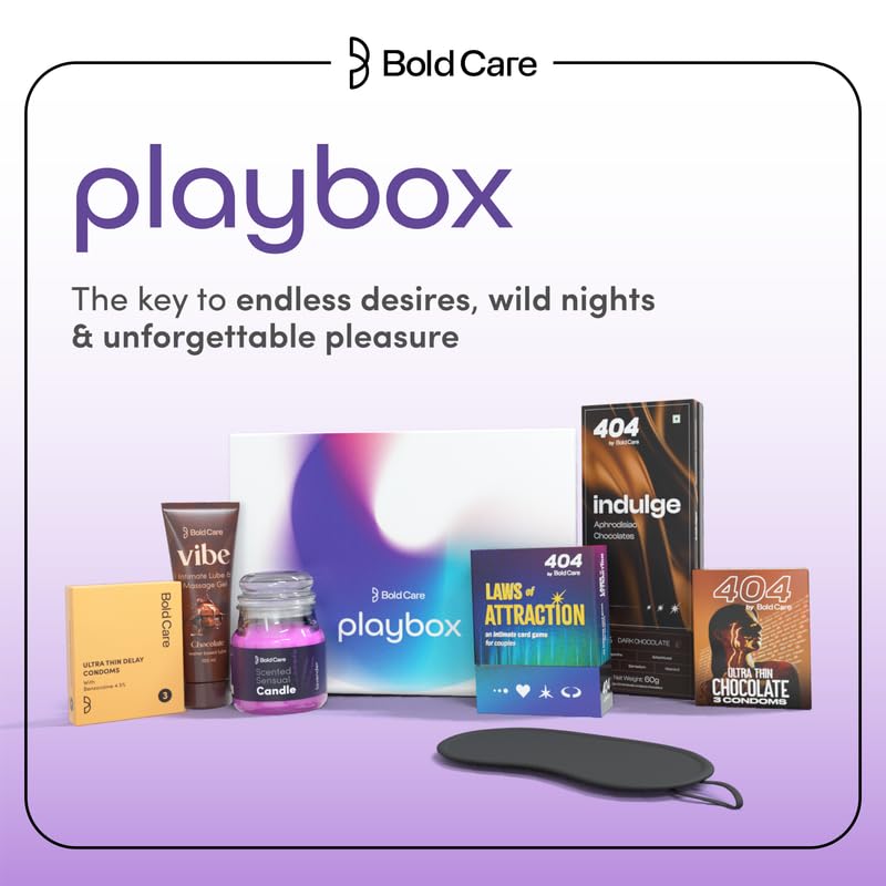 Image of Bold Care Playbox Couples Kit for Date Nights | Condoms, Lubes & Accessories for Deeper Connections | Mood-enhancing Dark Chocolate | Card Game for Couples | Gifting Set for him & her