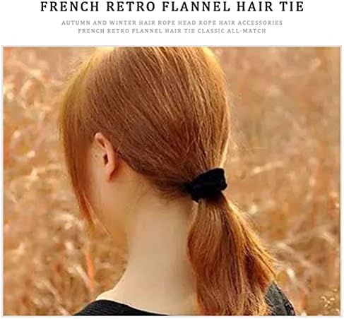 Lanjue 12pcs Fabric Scrunchies Hair Elastics TiesBlack Hair Scrunchies Elastic Hair Ties Women Accessories