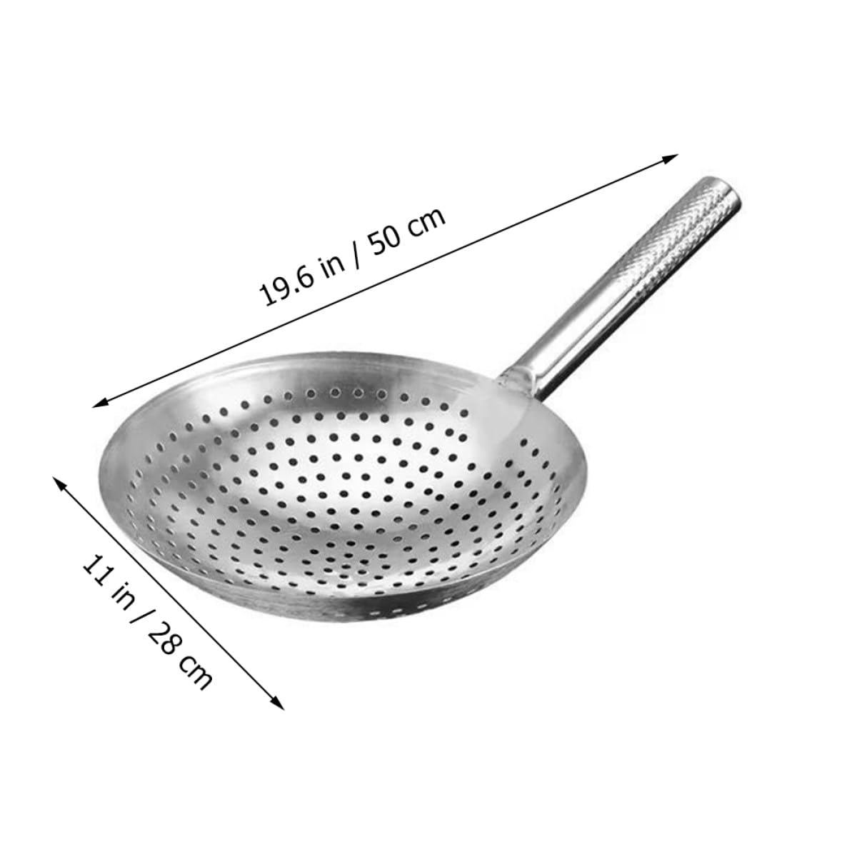 Schiumarola Grande in Acciaio Inox Argento 1 Pezzo per Cucina | Filtro a Maglia Fine, Separa Olio Bollente o Acqua, per Ristoranti e Bar