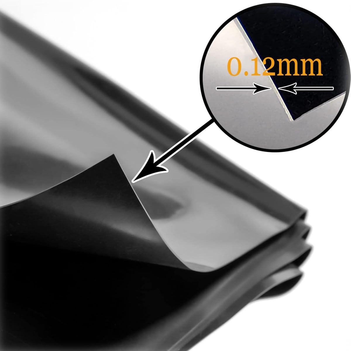 Revestimiento flexible de polietileno de alta densidad para estanques, membrana impermeable de 0,12 mm de grosor, para estanques, cascadas y agricultura, fácil de instalar, disponible en tamaños de 5