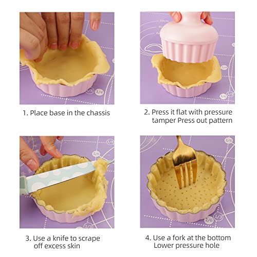Lifvcnt Mini Tart Pans With Removable Bottom, Mini Cheesecake Muffin Pan Nonstick, Mini Pie Tart Shells Molds For Baking, Included 6 Tart Pan And 1 Pressure Tamper #TOP5