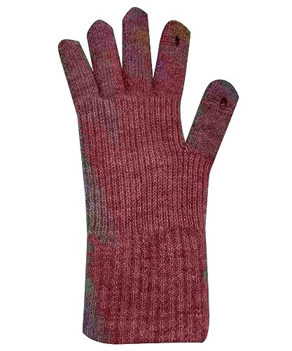QICEDER Guantes Invierno Hombre Mujer, Guantes luz Material de Punto tactiles para Pantalla táctil Ciclismo Guantes mágicos térmicos elásticos con pantalla táctil de invierno para mujer (rojo)