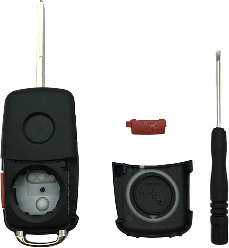 Miniatura 7 de Funda de repuesto para llavero de 3+1 botones, VW, Volkswagen, GTI, Jetta, Eos, Golf, sin llave, entrada y control remoto (tipo B-1 unidad)