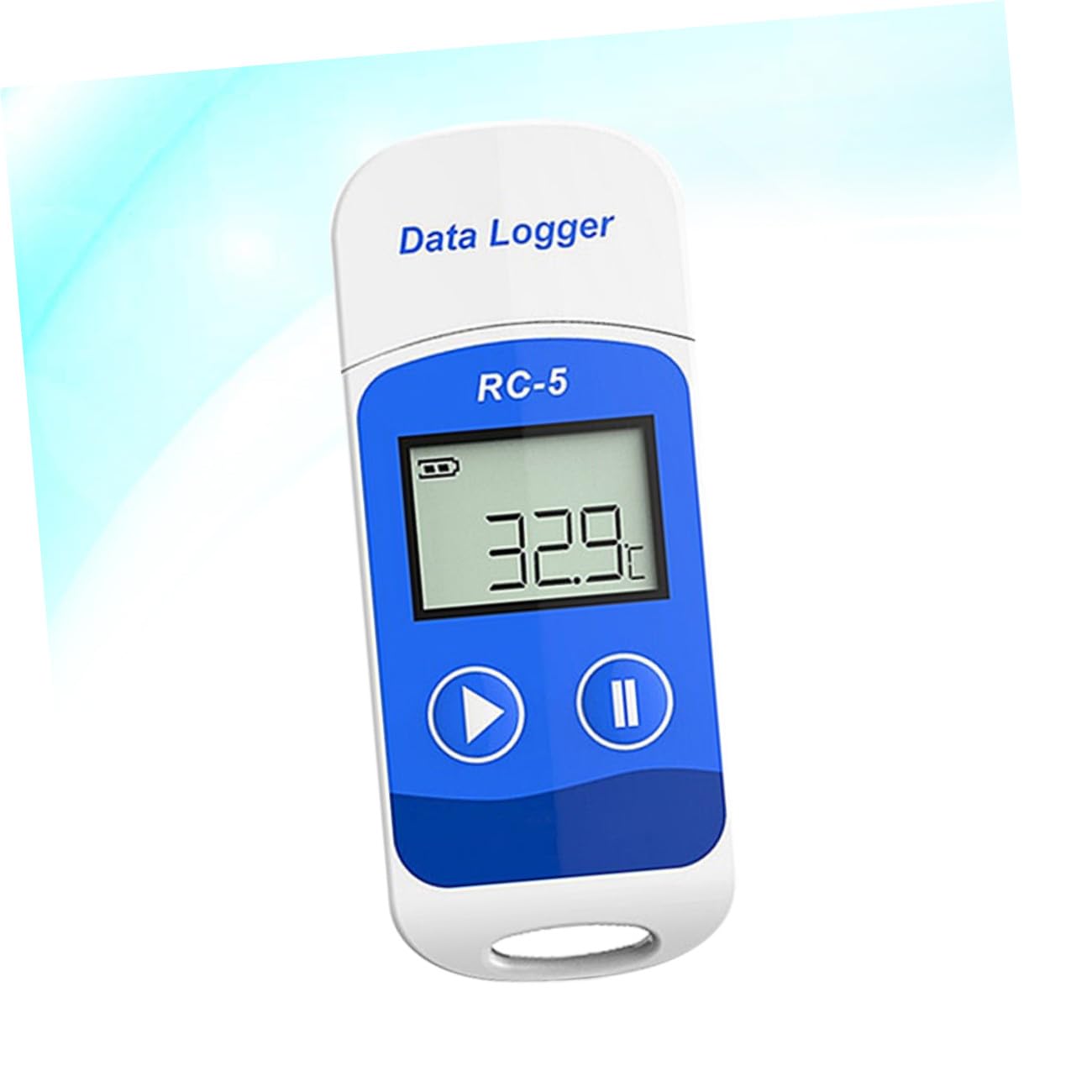 Registratore Temperatura USB Display Lcd Blu, Plastico | Intervallo 30 °c~+70 °c, Risoluzione 0, 1 °c, Allarme Sovratemperatura e Export Dati