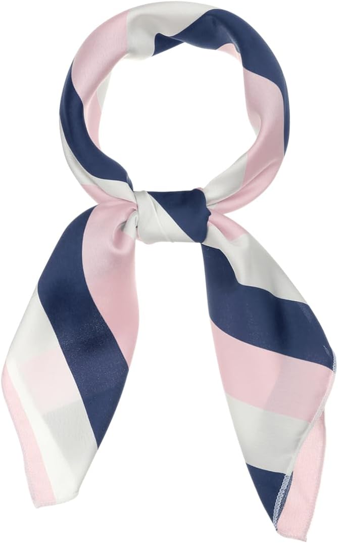 70cm Stripe Print Square Scarves Kerchief Neck Head Scarf Neckerchief Headband for Ladies