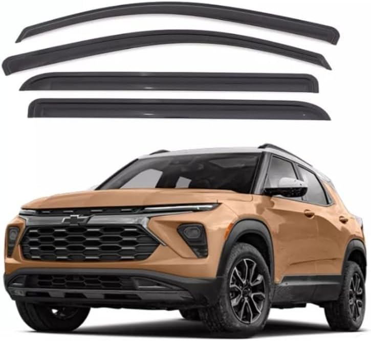 Generic Smoke Window Sun Vent Visor Rain Guard Deflector fits Chevy Trailblazer 2021-2024, black