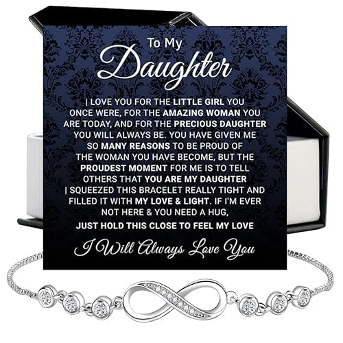 Daughter Heart Bracelet, Daughter Jewelry Gift From Dad with Message Card and Box Meaning, Graduation Gift, Birthday Christmas Gifts2