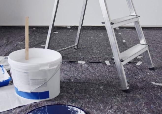 Manta Fieltro Protector de Suelo 1x25M, 180gr/m2. Protector de suelo para pintura, Mudanzas... Resistente a derrames de liquidos y antideslizante