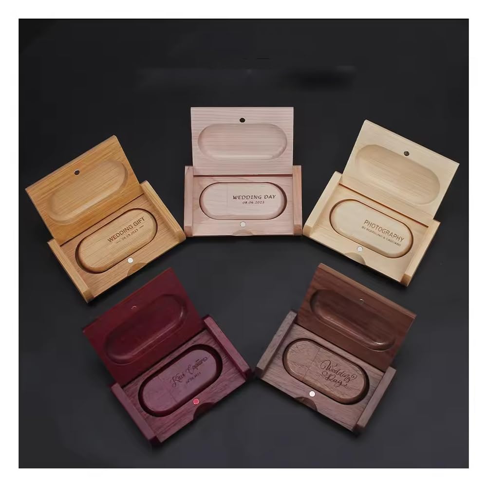 5 Chiavetta USB 3.0 in Legno Bambù Naturale con Custodia | Trasferimento Dati Ultra Veloce Penne USB 3.0 | Ideale per Regali Corporate e Fotografi Professionisti (32, GB)