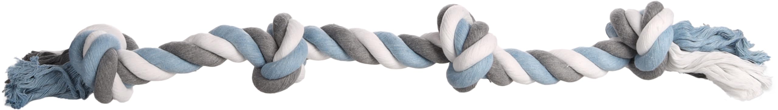 Flamingo DT COTTON JIM KNOTTED BONE 4 KNOTS BLUE/WHITE/GREY 75CM