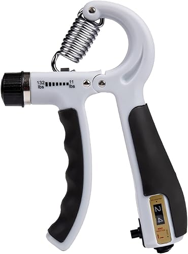 Miniatura 1 de Entrenador de fuerza de agarre. Fortalecedor de agarre de mano, dedo y antebrazo, con contador y resistencia ajustable de 10-130 libras