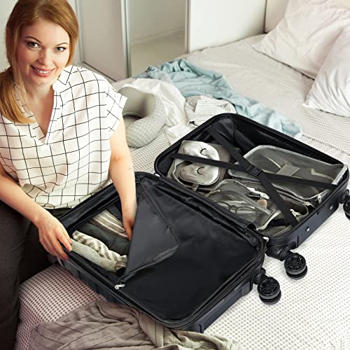 Zenstyle Hardside Expandable Luggage With Spinner Wheels, 21 Inch Carry On Luggage Airline Approved, Lightweight Travel Suitcase With Height Adjustable Handle (Black) #TOP2