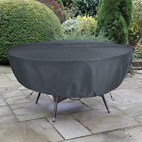 Selugove Round Table Cover, Suitable For 32-Inch Diameter Patio Round Table, Grey Thick Anti-Tearing Double Layer Oxford Cloth,With Handle Easy To Wear And Take Off #TOP5