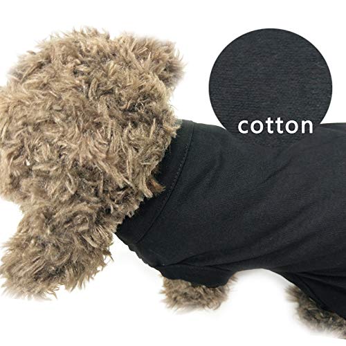 Caisang Dog Shirts Puppy Clothes For Small Dogs Boy, Pet T-Shirts Doggy Vest Apparel, Comfortable Summer Shirts Beach Wear Clothing, Outfits For Medium Dog, Kitty Cats, Soft Cotton Tops (Black S) #TOP6