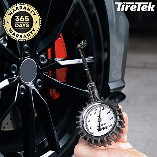 TireTek Tire Pressure Gauge 0160 PSI for Truck, Semi Truck, ATV, RV & Motorhome Dual Head