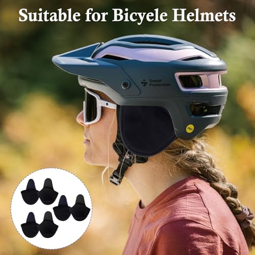 DqiUnaX 6 Stück Ohrenwärmer Damen, Ohrenschützer Fahrradhelm, Stirnband Fahrradhelm, Komfortable Winddichte Ohrenwärmer Für Fahrrad, Motorrad, Ski Und Outdoor-Aktivitäten (Schwarz)