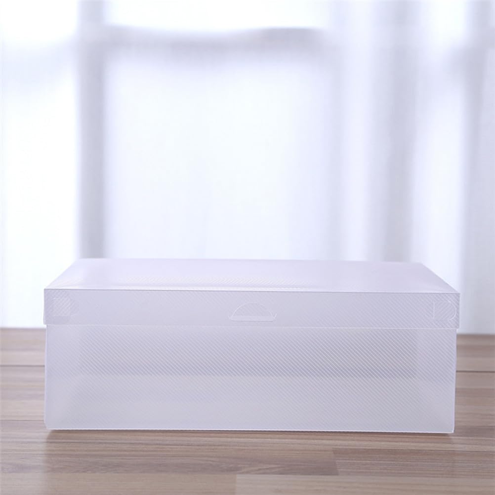 6 contenedores de plástico para zapatos con tapa, caja de almacenamiento transparente a prueba de polvo, organizadores de zapatos apilables para el hogar, ideales para organizar el armario o