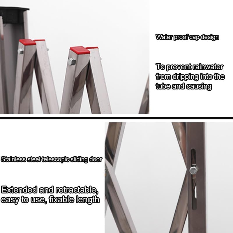 Industrial Folding Security Door Flexible Expandable Accordion Gate with Universal Wheels Ideal for Garages and Gardens (1.2x1m) - Durable Steel Construction