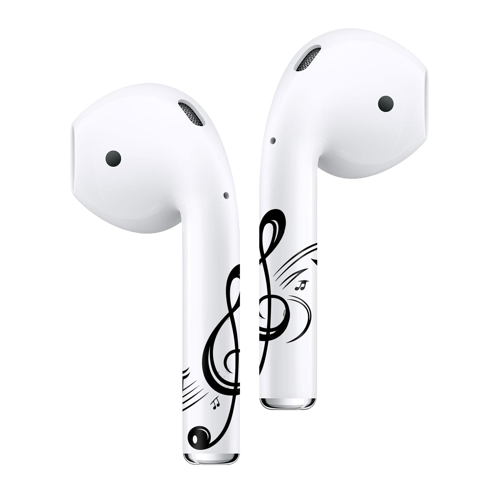 ROCKMAX for AirPods 2 Skin Accessories, Black Music Note Sticker Wrap for Women and Girls, Thin Tattoos Compatible to Air Pods 2nd Generation Case Cover, Decal Decor with Cleaning Kit