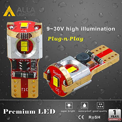 Foco LED T10 194 W5W para auto, amarillo ámbar miniatura 5