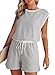 Dokotoo Spring Rompers for Women Casual Loose Cap Sleeve Short Overalls Crew Neck Summer Jumpsuits 2026 Fashion Beach Vacation Outfits White Romper X-Large